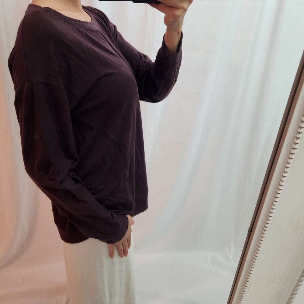 Eileen Fisher Deep Purple Long Sleeve Top - Picture 4 of 10